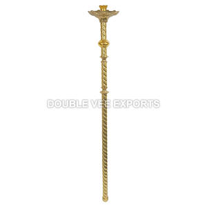 Antorchas Litúrgicas |   Candelabro de latón para velas procesionales de iglesia - DOUBLE VEE EXPORTS - Product Image 2