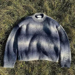 Maine Embroidered Crewneck <b>Cardigans</b> <b>Men</b> Women Knitted All Seasons Full Sleeve Solid Design Teal Color Wool Liner Nylon/Acrylic - Product Image 4