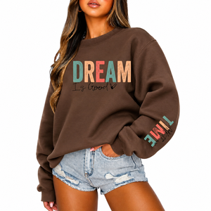 Sudadera Oversize de Cuello Redondo para Mujer con Estampado Frontal 'Hope Is Good', Hombros Caídos, Manga Larga, Estilo Casual para Otoño - Product Image 2