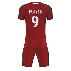 ชุดกีฬาฟุตบอลแบบสั่งทำพร้อมโลโก้ พิมพ์ลายแบบ Sublimation แห้งเร็ว ระบายอากาศได้ดี มีไซส์ใหญ่ ชุดเสื้อและกางเกงขาสั้น - Product Image 5