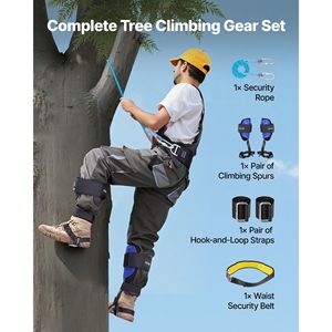 Set di Ramponi per Arrampicata su Alberi Resistenti con Imbracatura Regolabile in Altezza, Capacità di Carico 350 Libbre - Product Image 3