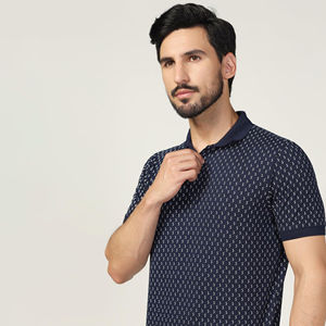 Polo personnalisé à motif micro-points pour homme, manches courtes, respirant, en polyester, pour le golf, décontracté, imprimé, fourniture en gros OEM - Product Image 5