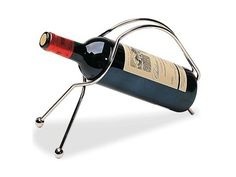 Soporte para Botellas de Vino de Hierro con Acabado Cromado, Soporte Individual con Marco Arqueado y Base Elevada para Mostrador, Barra y Mesa - Product Image 2