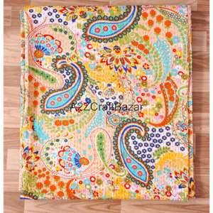 Ensemble de couette en coton imprimé artisanal, luxe sur mesure, traditionnel Kantha, vintage, respirant toutes saisons, pour hôtel, couleur personnalisée - Product Image 5