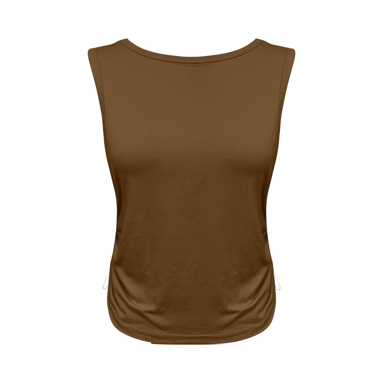 Women's Casual Vintage Short Loose Sleeveless Tank Top Sports Vest Summer Lightweight Breathable Knitted Quick Dry Eco-Friendly