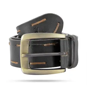Premium quality leather casual wear belt Genuine buffalo Leather Belts Adjustable Antique Brass Buckle