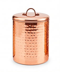 Recipiente grande de aluminio martillado con acabado en cobre para una organización elegante en la cocina, uso en la mesa y almacenamiento. - Product Image 1