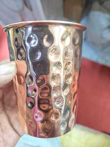 Radhe Enterprises Premium Quality Classic Eco-Friendly Copper Hammer Cups 250ml for Drinking <b>Water</b> Customized for Home Office - Product Image 3