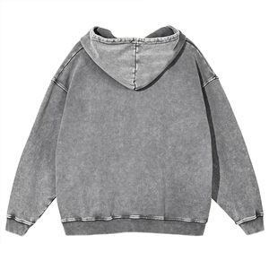 Sweat à capuche pour homme de haute qualité fabriqué au Pakistan, en coton mélangé confortable, effet délavé, idéal pour l'hiver, en promotion. - Product Image 3