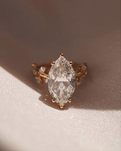 Anillo de Compromiso y Boda de Oro de 10k/14k/18k con Diamante Tallado en Laboratorio IGI/GIA, Estilo Vintage, Unisex, para Regalo de Aniversario - Product Image 1