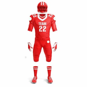 Men's Red American Football Pants With <b>Padded</b> Protection And Matching Gloves Socks Shoes Set All Seasons Regular Fit - Product Image 5