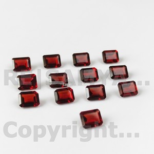 Lot de pierres précieuses en grenat naturel du Mozambique, taille octogonale, de 3x5mm à 7x5mm, grenat rouge de qualité AAA, pierres émeraude facettées, vente en gros - Product Image 2