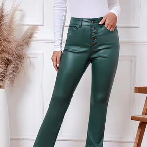 2026 Latest Design Leather Made Customized Low Price Women Leather <b>Pant</b> Top Quality Women Leather <b>Pants</b> - Product Image 4