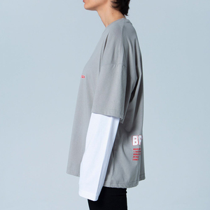 เสื้อยืดแขนยาวผ้าคอตตอนหนาแบบ 2 in 1 สองชั้น ทรงโอเวอร์ไซส์  รับสกรีนลายตามสั่ง  ชายเสื้อแบบดิบ  เสื้อยืดเจอร์ซีย์ผู้ชาย - Product Image 1