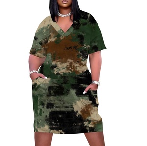 African Dashiki <b>Dress</b> V-Neck Short Sleeve Geometric Print <b>Loose</b> Fit Mini Casual <b>Summer</b> <b>Dress</b> With Pockets Dashiki <b>Dresses</b> - Product Image 4