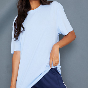 Camiseta básica unisex de algodón ajustada, camiseta informal de talla grande de gran tamaño, Camiseta corta lisa en blanco, diseño personalizado para chica, poliéster sólido - Product Image 2