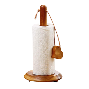 Handmade Acacia Wood <b>Kitchen</b> <b>Paper</b> Holder, Vertical Wooden Tissue Roll Stand Organizer, Vietnam Export Wholesale - Product Image 1