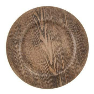 Assiette plate ronde en bois, motif uni, design rétro, vaisselle, assiettes, décoration de cuisine - Product Image 3