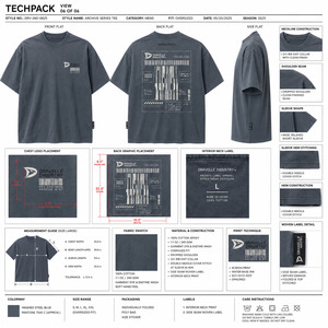 T-shirt pour homme en coton 100% de 280 g/m², impression personnalisée en relief, vente en gros, streetwear - Product Image 5
