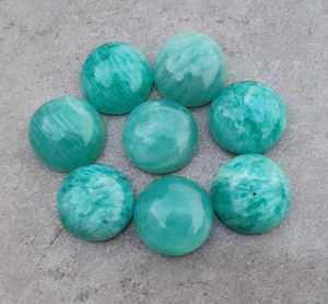 Cabochons en Amazonite naturelle, 5 pièces, pierres précieuses rondes à dos plat, pierre polie de haute qualité pour la fabrication de bijoux, vente en gros - Product Image 5