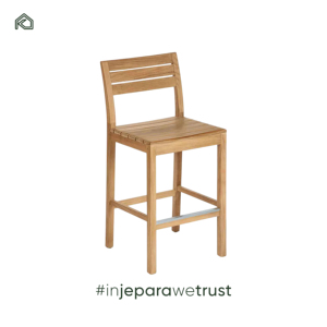 Lujo Taburetes para Mostrador de Madera de Teca de Indonesia Sillas de <b>Bar</b> Modernas Muebles de Jardín Comercial para Hotel Café - Product Image 4