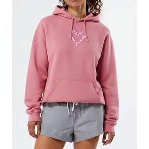 Sweat à capuche oversize en molleton imprimé uni pour femme 2026, avec logo frontal, décontracté, hiver, manches longues, respirant, séchage rapide, contemporain - Product Image 4