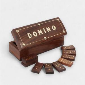 Coffret de dominos en bois artisanal de qualité supérieure avec une finition durable et un savoir-faire en bois de qualité supérieure, disponible en gros - Product Image 2