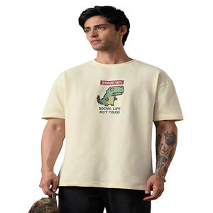 Camiseta de Verano de Alta Calidad para Hombre, Estilo Urbano, con Estampado Gráfico Personalizado, de Algodón, Holgada, con Hombros Caídos - Product Image 1