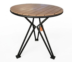 Mesa de centro moderna con tablero de listones de PS, patas de metal con revestimiento, listones de PS, fácil de limpiar, muebles para el hogar, mesa de comedor - Product Image 1