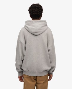 Sweat-shirt à capuche surdimensionné pour homme, gris chiné, en coton French Terry, coupe décontractée, pour l'automne - Product Image 3