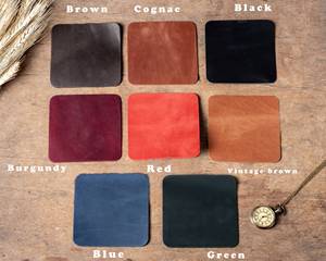 Ensemble de sous-verres en cuir durable, faits à la main, sous-verres de qualité supérieure, résistants à la chaleur, protection de table, bureau GLC-0068 - Product Image 5