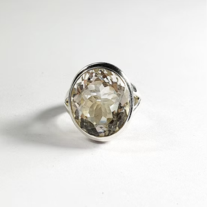 Solid 925 Sterling Silver Natural <b>Crystal</b> <b>Ring</b> Large Oval Cut <b>Crystal</b> Gemstone Fine Jewelry Wholesale - Product Image 2