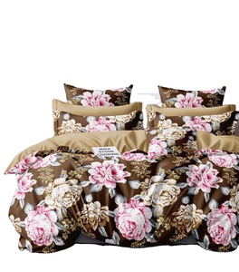 Ensemble de literie de luxe King en microfibre 400TC à rayures imprimées résistantes à la décoloration, 4 pièces, drap-housse, drap plat, 2 taies d'oreiller pour hôtel - Product Image 1