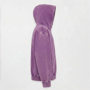 Sudadera con Capucha Morada para Mujer, con Logotipo Personalizado, de Color Sólido, Tejida en Algodón, Informal, para Otoño e Invierno, de Alta Venta - Product Image 3