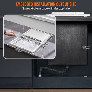 Frigorifero/Cesta Ghiaccio Commerciale in Acciaio Inossidabile per Cucina, 27"L x 18"W x 21"H, Contenitore Ghiaccio da 40.9qt con Coperchio Scorrevole per Cucina Esterna - Product Image 6