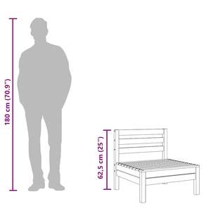 Sofá Modular Estándar para Jardín, de Madera de Pino Sólido Blanco - Product Image 6