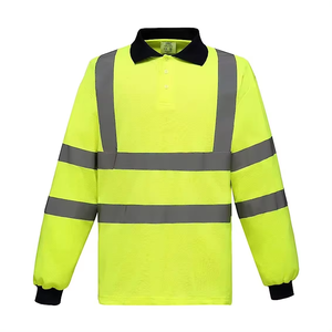 Camisetas de Seguridad de Alta Visibilidad de Poliéster, Color Naranja y Negro, Reflectantes, Tipo Polo, para Trabajo, Construcción, Tráfico - Product Image 5