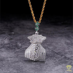 Colgante de Bolsa de Dinero con Diamante Moissanite VVS en Plata de Ley 925, Joyería Hip Hop - Product Image 5