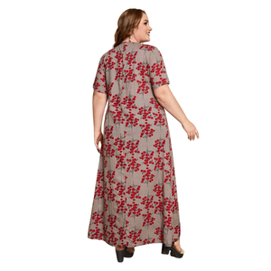 Vestido largo con cuello cuadrado para mujer, vestido festivo con estampado floral - Product Image 3