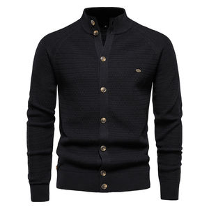<b>Men</b> Regular Fitting <b>Long</b> Sleeves <b>Cardigan</b> Made of Cashmere Like Cotton Solid Color Button Closure Autumn Wear - Product Image 6
