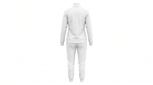 Women's <b>White</b> <b>Tracksuit</b> Full Zipper Hooded Collar Solid Color Breathable Casual Jogger Set Logo Winter Wear 100% Cotton - Product Image 2