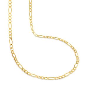 Collier chaîne à maillons ovales allongés alternés dorés pour hommes et femmes - Product Image 1