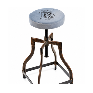 Industrial Adjustable Bar Stool | Vintage Metal Kitchen Counter Height Chair | Rustic <b>Swivel</b> Dining Cafe Hotel Restaurant Home - Product Image 3