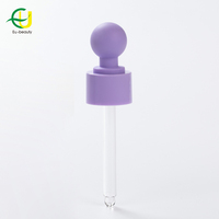Fournisseur OEM Nouveau Design 20mm Violet Forme de boule en plastique Col en silicone moulé par injection pour pipette Bouchon compte-gouttes