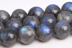 Perles de Labradorite Grise Naturelle Authentique Demi-Brin Rondes en Vrac 7,5 Pouces Lot en Gros 1 3 5 10 50 Vente en Gros - Product Image 4