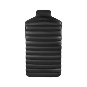 Men's <b>Black</b> V-neck Puffer <b>Vest</b> Zipper Closure Waterproof Windproof Reversible Formal Winter Outerwear 100% Polyester - Product Image 2