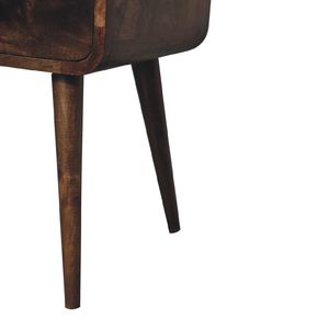 Legno massello Mini curvo grigio lavato comodino mobili artigianali per camera da letto - Product Image 3