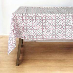 Pattern <b>Tablecloth</b> White with Pink Lattice Design Modern Dining Table Cover <b>Rectangle</b> <b>Tablecloth</b> Table Cover Linen Set - Product Image 1
