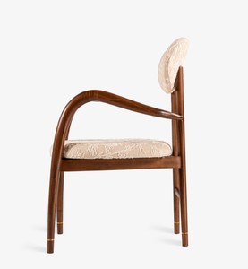 Modern Solid Wood <b>Dining</b> <b>Chair</b> Upholstered Embraided Fabric Seat Back Midcentury Design for Home <b>Dining</b> Use - Product Image 3