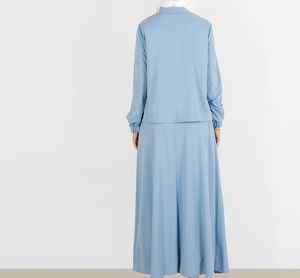 Ensemble de survêtements modestes pour femmes musulmanes, style arabe de Dubaï, 2 pièces, uni, respirant, hiver, ethnique - Product Image 3